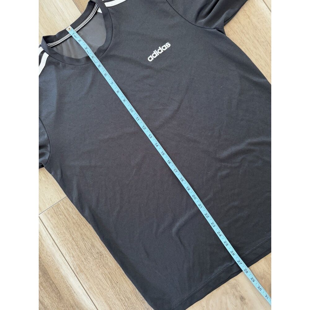 Adidas Climalite Black T-Shirt Mens Large 3 Stripe Athletic Gym Shirt Logo Sport - Picture 10 of 10